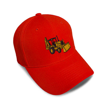 Kids Baseball Hat Backhoe Loader A Embroidery Toddler Cap Cotton