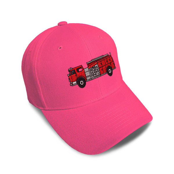 Kids Baseball Hat Pumper Fire Truck Embroidery Toddler Cap Cotton - Cute Rascals