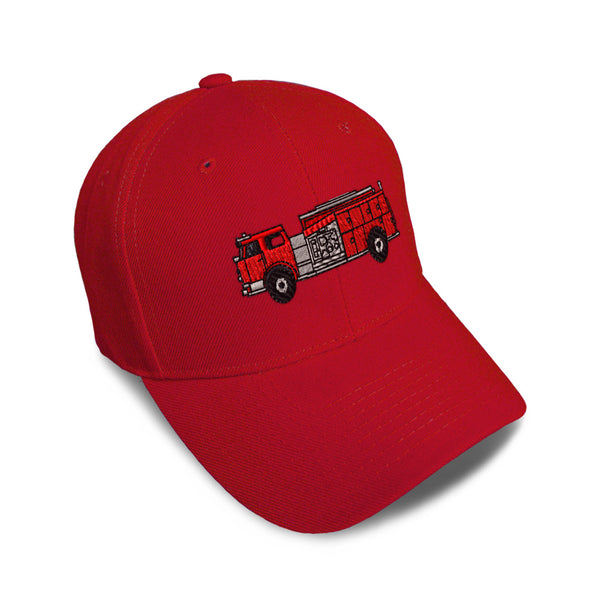 Kids Baseball Hat Pumper Fire Truck Embroidery Toddler Cap Cotton - Cute Rascals