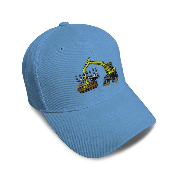Kids Baseball Hat Logging Excavator Construction Embroidery Toddler Cap Cotton - Cute Rascals