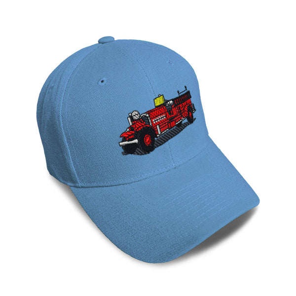 Kids Baseball Hat Antique Fire Truck Embroidery Toddler Cap Cotton - Cute Rascals