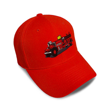 Kids Baseball Hat Antique Fire Truck Embroidery Toddler Cap Cotton