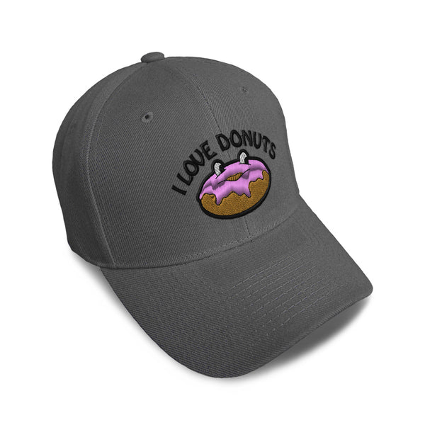 Kids Baseball Hat I Love Donut Embroidery Toddler Cap Cotton - Cute Rascals