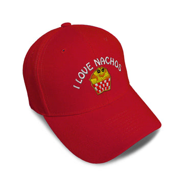 Kids Baseball Hat I Love Nachos Embroidery Toddler Cap Cotton