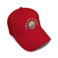 Kids Baseball Hat I Love Eggs and Bacon Embroidery Toddler Cap Cotton - Cute Rascals