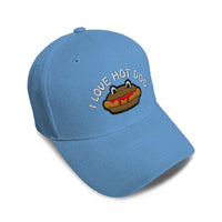 Kids Baseball Hat I Love Hot Dogs Embroidery Toddler Cap Cotton - Cute Rascals