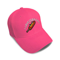 Kids Baseball Hat I Love Corn Dog Embroidery Toddler Cap Cotton - Cute Rascals