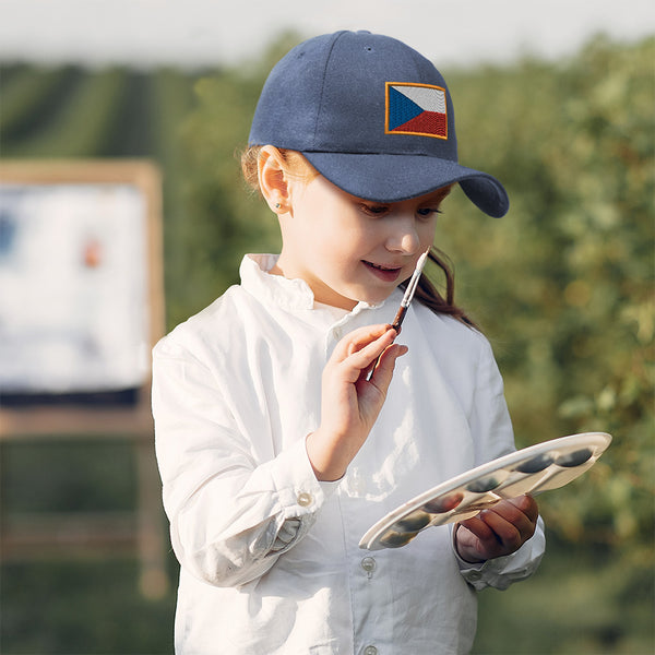 Kids Baseball Hat Czech Republic Embroidery Toddler Cap Cotton - Cute Rascals