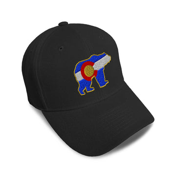 Kids Baseball Hat Colorado State Flag Bear Embroidery Toddler Cap Cotton