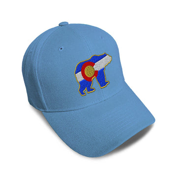 Kids Baseball Hat Colorado State Flag Bear Embroidery Toddler Cap Cotton