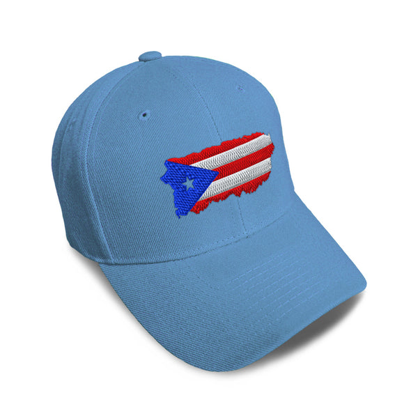 Kids Baseball Hat Puerto Rico Map Flag Embroidery Toddler Cap Cotton - Cute Rascals
