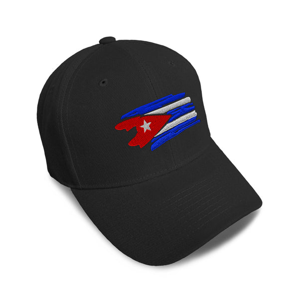 Kids Baseball Hat Cuban Flag Drawing Lines Embroidery Toddler Cap Cotton - Cute Rascals