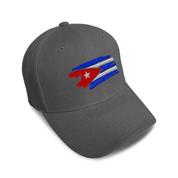 Kids Baseball Hat Cuban Flag Drawing Lines Embroidery Toddler Cap Cotton