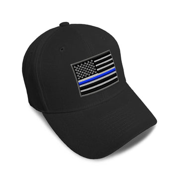 Kids Baseball Hat American Flag Thin Blue Line Embroidery Toddler Cap Cotton