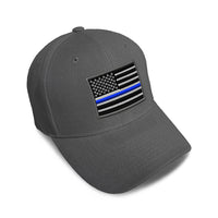 Kids Baseball Hat American Flag Thin Blue Line Embroidery Toddler Cap Cotton - Cute Rascals