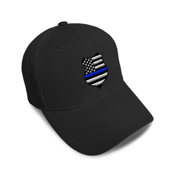Kids Baseball Hat Us Flag Thin Blue Line Badge Embroidery Toddler Cap Cotton