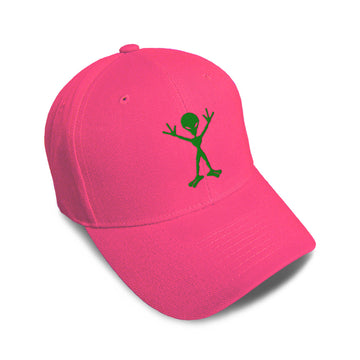 Kids Baseball Hat Alien Green Full Body Embroidery Toddler Cap Cotton