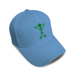 Kids Baseball Hat Alien Green Full Body Embroidery Toddler Cap Cotton - Cute Rascals