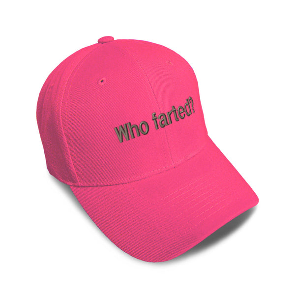 Kids Baseball Hat Who Farted Embroidery Toddler Cap Cotton - Cute Rascals