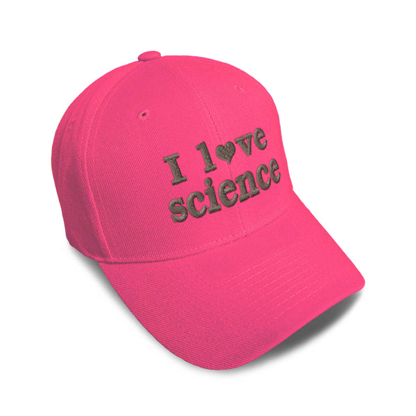 Kids Baseball Hat I Love Science Geek Embroidery Toddler Cap Cotton - Cute Rascals
