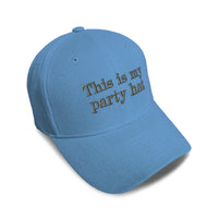 Kids Baseball Hat This Is My Party Hat Embroidery Toddler Cap Cotton - Cute Rascals
