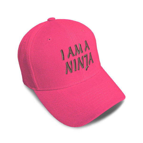 Kids Baseball Hat I Am A Ninja Embroidery Toddler Cap Cotton - Cute Rascals