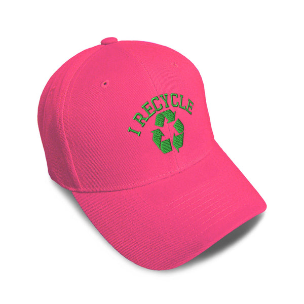 Kids Baseball Hat I Recycle Green Logo Embroidery Toddler Cap Cotton - Cute Rascals