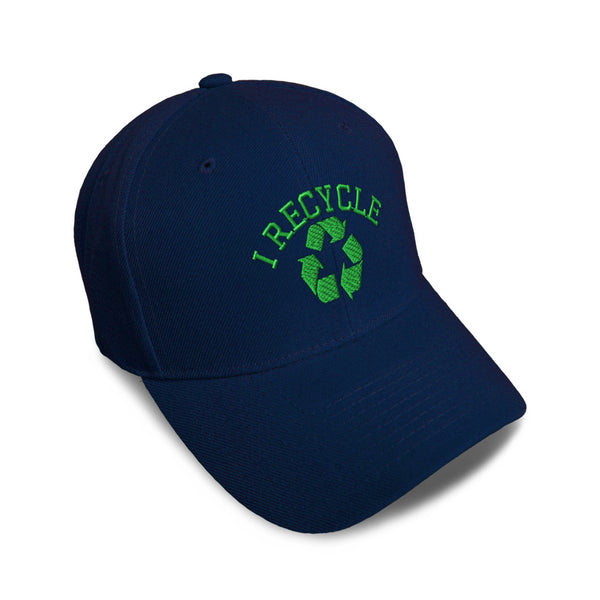 Kids Baseball Hat I Recycle Green Logo Embroidery Toddler Cap Cotton - Cute Rascals