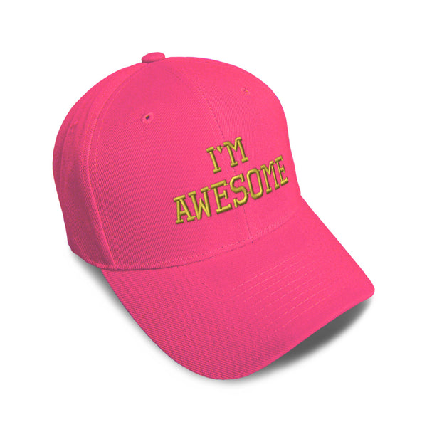 Kids Baseball Hat I Am Awesome Embroidery Toddler Cap Cotton - Cute Rascals