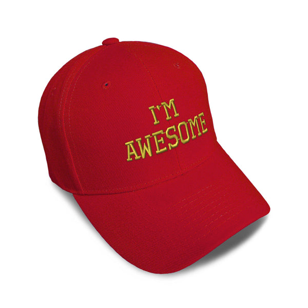 Kids Baseball Hat I Am Awesome Embroidery Toddler Cap Cotton - Cute Rascals