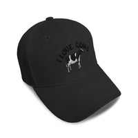 Kids Baseball Hat I Love Cows Embroidery Toddler Cap Cotton - Cute Rascals
