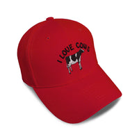 Kids Baseball Hat I Love Cows Embroidery Toddler Cap Cotton - Cute Rascals