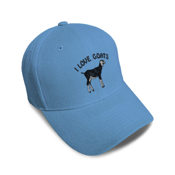Kids Baseball Hat I Love Goats Style A Embroidery Toddler Cap Cotton - Cute Rascals