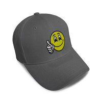 Kids Baseball Hat Emoji Smiley Happy Face Embroidery Toddler Cap Cotton - Cute Rascals