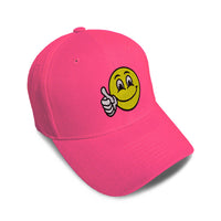 Kids Baseball Hat Emoji Smiley Happy Face Embroidery Toddler Cap Cotton - Cute Rascals