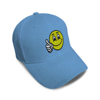 Kids Baseball Hat Emoji Smiley Happy Face Embroidery Toddler Cap Cotton - Cute Rascals