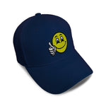 Kids Baseball Hat Emoji Smiley Happy Face Embroidery Toddler Cap Cotton - Cute Rascals