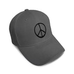 Kids Baseball Hat Thin Peace Sign Black Embroidery Toddler Cap Cotton - Cute Rascals