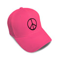 Kids Baseball Hat Thin Peace Sign Black Embroidery Toddler Cap Cotton