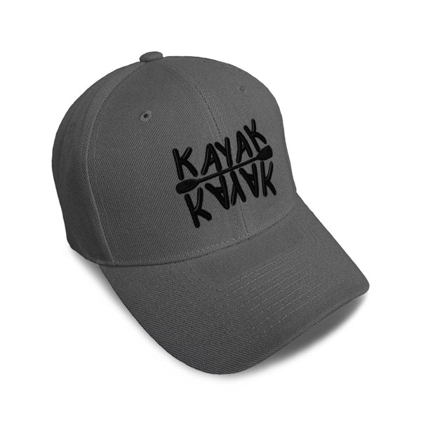 Kids Baseball Hat Black Kayaking Paddle Embroidery Toddler Cap Cotton - Cute Rascals