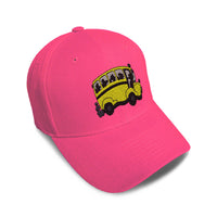 Kids Baseball Hat School Bus C Embroidery Toddler Cap Cotton - Cute Rascals