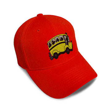 Kids Baseball Hat School Bus C Embroidery Toddler Cap Cotton