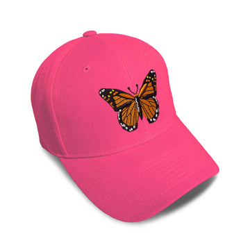 Kids Baseball Hat Monarch Butterfly Embroidery Toddler Cap Cotton