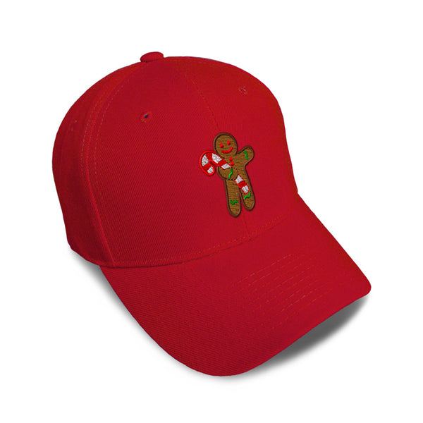 Kids Baseball Hat Gingerbread Man Embroidery Toddler Cap Cotton - Cute Rascals