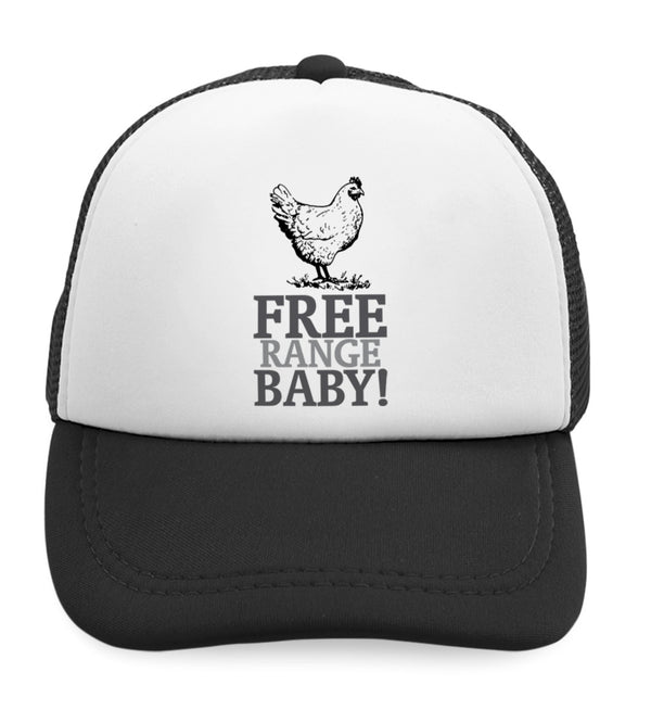 Kids Trucker Hats Free Range Baby! Chicken Farm Boys Hats & Girls Hats Cotton - Cute Rascals
