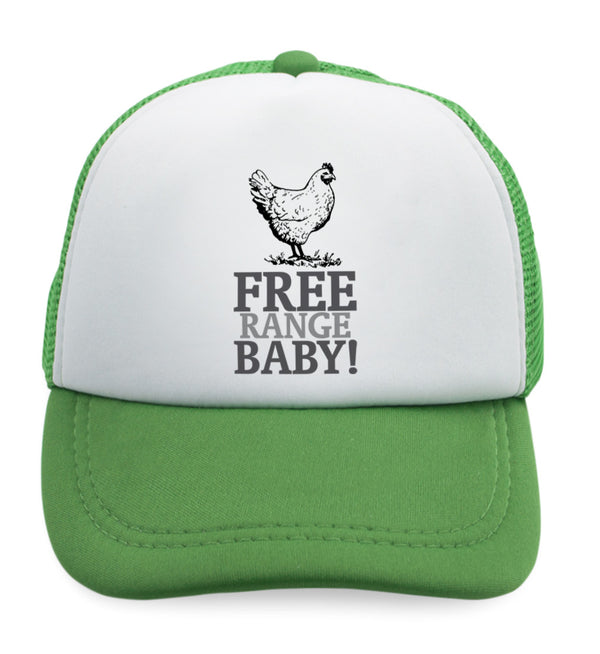 Kids Trucker Hats Free Range Baby! Chicken Farm Boys Hats & Girls Hats Cotton - Cute Rascals