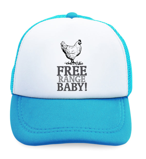 Kids Trucker Hats Free Range Baby! Chicken Farm Boys Hats & Girls Hats Cotton - Cute Rascals