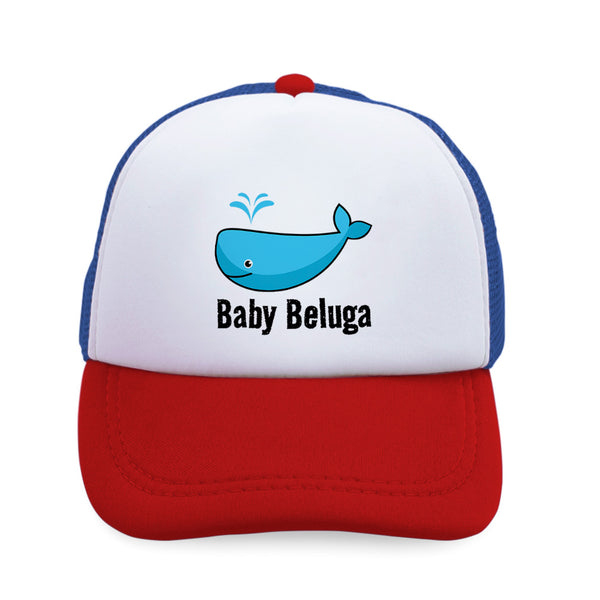 Kids Trucker Hats Baby Beluga Blue Whale Ocean Sea Life Boys Hats & Girls Hats - Cute Rascals