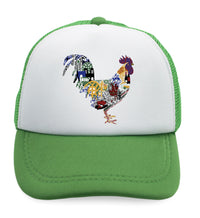 Kids Trucker Hats Rooster in Ornament Animals Farm Boys Hats & Girls Hats Cotton - Cute Rascals