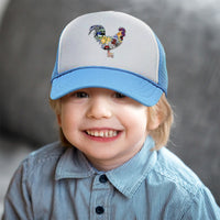 Kids Trucker Hats Rooster in Ornament Animals Farm Boys Hats & Girls Hats Cotton - Cute Rascals